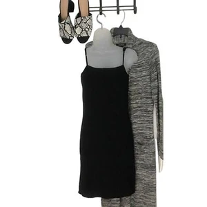 Nuevo con etiquetas Mini Vestido House of Harlow Negro Tejido Acanalado con Tirantes Ajustables Talla S - Imagen 1 de 9