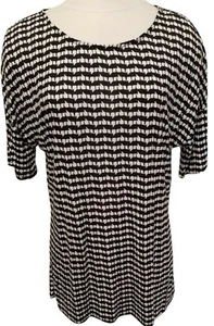 Women’s Geometric BLACK AND WHITE Shirt Top Size Large, PHILOSOPHY REPUBLIC, NWT - Picture 1 of 8