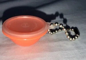 Vtg Tupperware Mini Wonderlier Bowl with Lid and Keychain Orange/Clear FOB - Picture 1 of 9