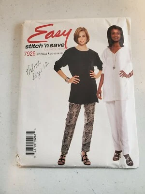 VTG McCall's Easy Stitch 'n Save #7926 Womans Tunic & Pull On Pants Sz 12 cut - Image 1 of 3