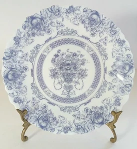 Arcopal France Honorine Blue Floral Milk glass Salad Plate Scalloped Edge - Picture 1 of 6