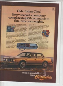 Pubblicità rivista Oldsmobile Cutlass Ciera 1984 originale "Ogni secondo un computer..." - Foto 1 di 1