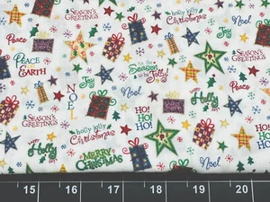 Tina Scrap 9"x21" Mini Present Christmas Gifts Small Star Metallic Cotton Fabric - Picture 1 of 1