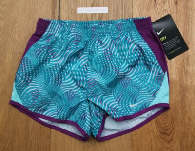 Nike Girl Running Shorts ~ Teal, Purple & Pink ~ DRI-FIT ~ - Image 1 of 2