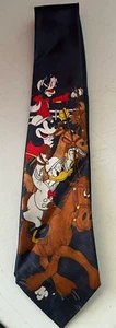 VTG Mickey Mouse Goofy Donald Duck Playing Polo RARE Men's Italian Silk Tie - Picture 1 of 5
