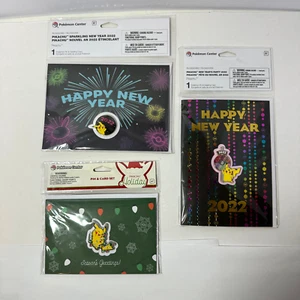 Pokemon Center Pikachu Holiday Happy New Year Pokemon Pin Grußkarten Set Lot - Bild 1 von 7