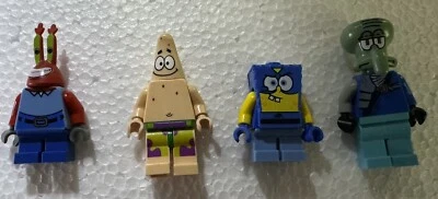 Lego SpongeBob Minifigure Lot Of 6: Patrick, Mr. Krabs, Squidward And Spongebob - Image 1 of 2