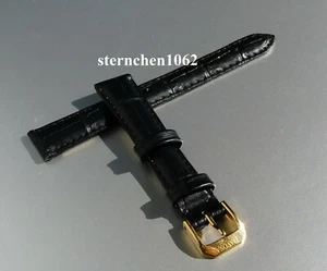 Davosa * Uhrenarmband * Kroko-Print Optik * schwarz * 14 mm - Picture 1 of 3