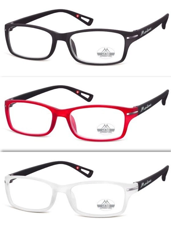 Lesebrille Kunststoff Schwarz Rot Weiß Montana Eyewear MR76 mit Etui SALE SALE