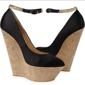 Giuseppe Zanotti Design 38 7,5 La Rocque Strass Fesselriemchen Kork Wedges - Bild 1 von 14