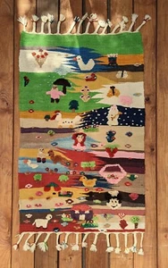 Handgewebter natürlicher Farbstoff Volkskunst Kelim aus Türkei - Bild 1 von 8