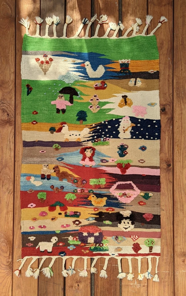 Hand Woven Natural Dye Folk Art Kilim from Turkey - Image 1 of 4