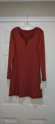 Vestido Mudd Nuevo con Etiquetas Cuello en V Canela Talla Grande Foto 1 de 4