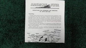 FOTOCOPIA INSTRUCCIÓN ASERRADERO AMERICAN FLYER M3839 23796 - Imagen 1 de 2