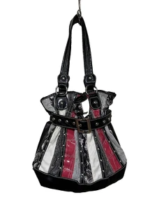 Vintage Claires Shoulder Bag Purse Multicolor Studded Buckle Sparkle RARE Y2K - Foto 1 di 10