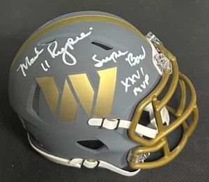 MARK RYPIEN SB MVP SIGNED AUTO WASHINGTON REDKINS SLATE MINI HELMET BECKETT/BAS - Picture 1 of 4