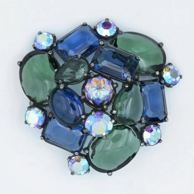 Broche cabujón/cristal aurora boreal azul Schiaparelli Foto 1 de 4