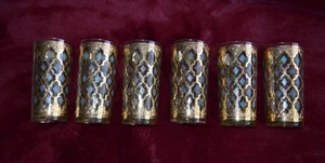 Wunderschöne Vintage Durchbruch Sevilla 22 Kt/Aqua Longdrinkbälle, 6er Set - Bild 1 von 8