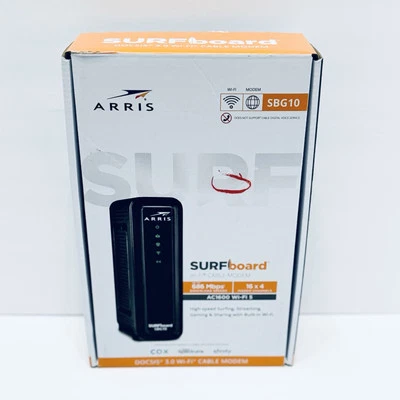 Módem por cable ARRIS SURFboard SBG10 DOCSIS 3.0 y router Wi-Fi AC1600 *NUEVO Foto 1 de 4