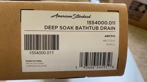 NUEVO American Standard Deep Soak Bañera Drenaje Artic - 1554000.011 - Imagen 1 de 2