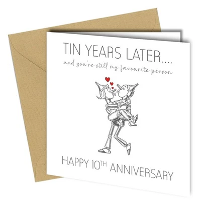 CLOSE TO THE BONE #cb001 Tin Years Later anniversary 10 year Card Greeting Card wife husband
