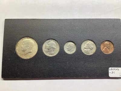 1967 SMS 5 Coin Set with Silver Kennedy in Vintage Holder 081425 21i - Image 1 of 4