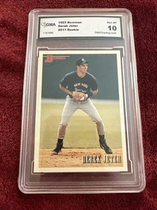 Tarjeta de novato Derek Jeter 1993 Bowman #511 RC GMA 10 GEMA COMO NUEVA Yankees Salón de la fama - Imagen 1 de 2