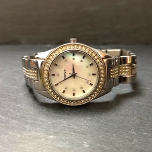 DKNY Watch NY8397 Stainless Steel Mother of Pearl Dial Stones to Bezel Working - Picture 1 of 10