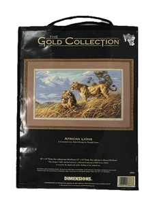 Dimensions Gold Collection African Lions D Grant Cross Stitch Kit New Sealed - Picture 1 of 3