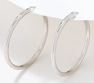Pendientes de aro estilo plata esterlina cierre cómodo, 2" - Imagen 1 de 1
