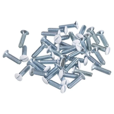 100Pcs Wall Plate Screws, 9/16" Long 6-32 Thread Outlet Screws White Oval Head - Image 1 of 4