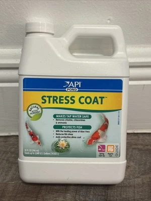 API Pond Stress Coat 32oz Makes Tap Water Safe and Protects Fish - Image 1 of 2