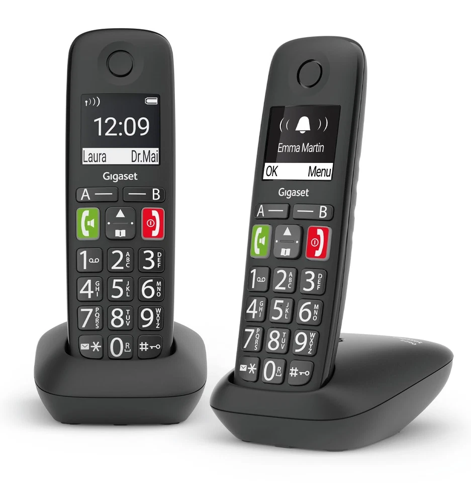 Gigaset E290 Duo Telefono Analogico/dect Nero Identificatore di chiamata