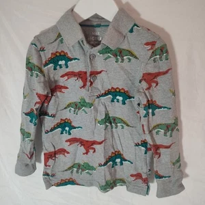 M&S Marks Spencer Tshirt Top Polo Shirt Dinosaur Boys 2-3 Years Grey Cotton - Picture 1 of 12