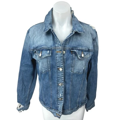 Chaqueta Abrigo Mujer Joe's Dolores Azul Abotonada Manga Larga Denim Relajado M Foto 1 de 4