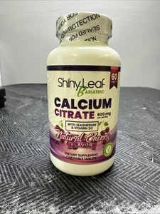 Bariatric Calcium Citrate 600 mg Chewable Tablets Yummy Natural Cherry Flavor - Picture 1 of 6