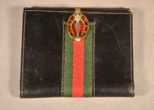 Cartera GUCCI de Colección Línea Jerez Cartera de Cuero Negro de Japón - Imagen 1 de 4