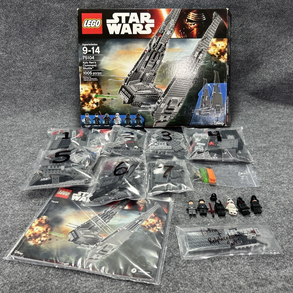LEGO Star Wars: Kylo Ren's Command Shuttle (75104) With Box, Manual, Figures - Image 1 of 4