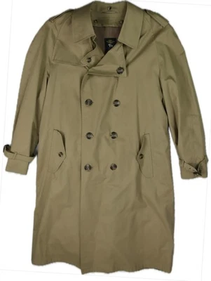 VTG Hart Schaffner & Marx Baskit Belted Trench Coat Detachable Lining Mens 44 L - Image 1 of 4