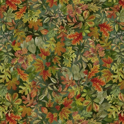 Michael Miller - Flower Fairies Of The Autumn - Fairy Leaves - Dark Green, BTY - Image 1 of 4