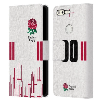 PERSONALIZED ENGLAND RUGBY UNION 2022/23 KIT LEATHER BOOK CASE FOR GOOGLE PHONES - Image 1 of 4