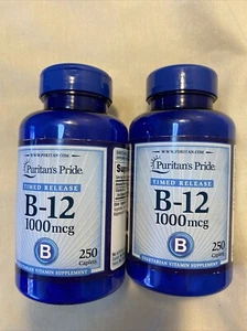 2 pack Vitamin B12 1000 Mcg Support Heart Energy Metabolism 250 Caplets 05/26 - Picture 1 of 2