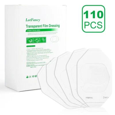 110件装透明薄膜修饰伤口绷带胶贴防水6x7厘米 — 第 1/4 张图片