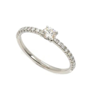 Cartier Pt950 Ethancel De Solitaire Ring Diamond 0.20ct #48 US Size #4.25 w/Box - Picture 1 of 8