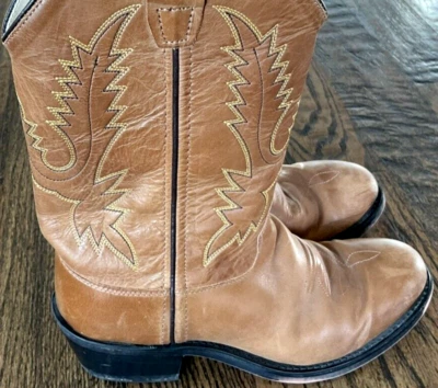 Old West CCY1129G Corona Size 5 D Brown Calfskin Cowboy Boots  Round Toe - Image 1 of 4