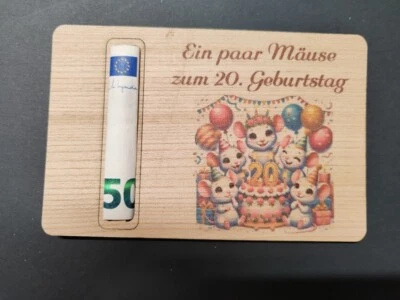 Geldgeschenk 20. Geburtstag Geld zum  20. Geburtstag Geldpräsent personalisiert - Bild 1 von 3