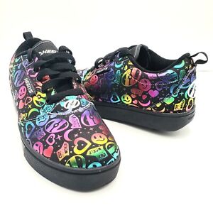Heelys Womens 9 Pro 20 Rainbow Print Sneaker Lace Up Colorful Canvas HE101250 