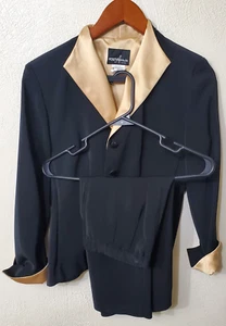 Positive Attitude Petite Womens Black Gold Skirt Suit 2pc Set Sz 8 - Picture 1 of 4