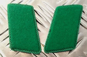 Gorgets Collar / Shoulder Dress Uniform Tabs Green With Green Border - Picture 1 of 3