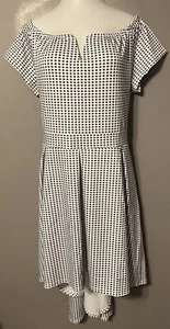 NWT Gorgeous Pinup Dress Size 24W-Retro Feel-Off The Shoulder-Black & White - Picture 1 of 2